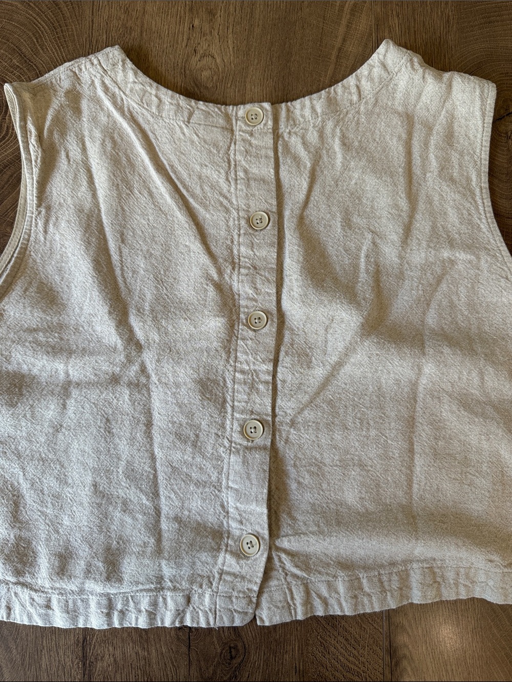 a new day Cream Textured Sleeveless Crop Tank - Picture 3 of 3